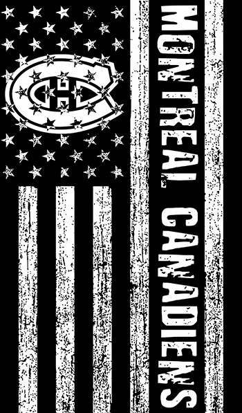 Montreal Canadiens Black And White American Flag logo vinyl decal